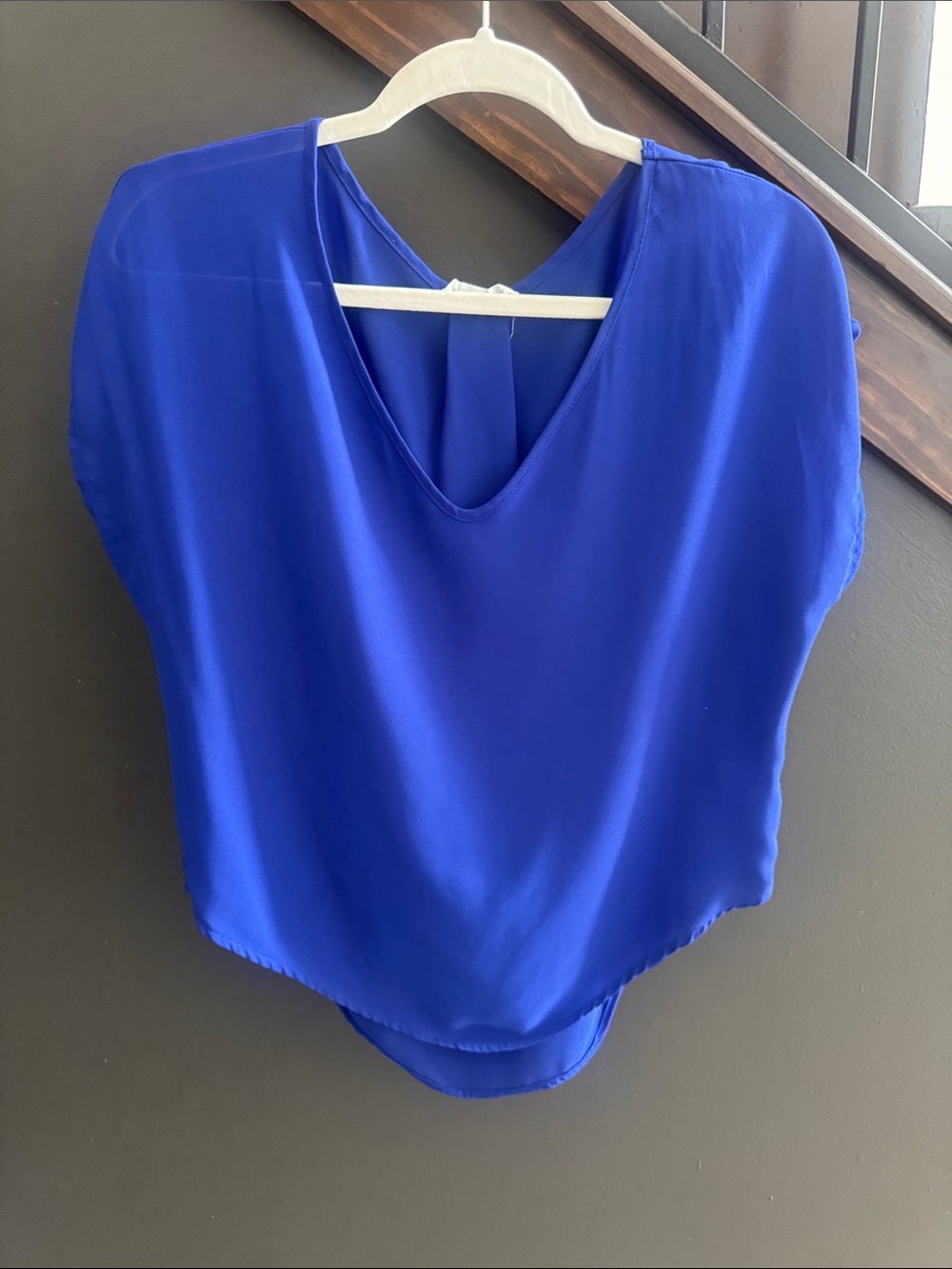 Lush Royal Blue V-Neck Dolman Sleeve Blouse